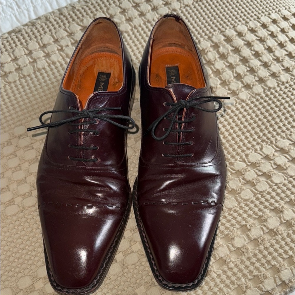 Men's Burgundy Leather Dress Shoes
